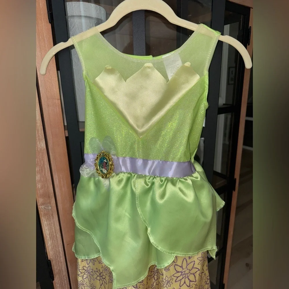 Disney Tiana Princess dress costume glitter toddler girl glitter & the frog